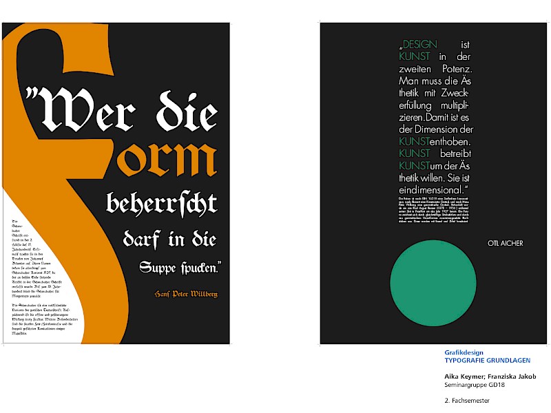 Fachhochschule Dresden, Grafikdesign, Typografie Grundlagen