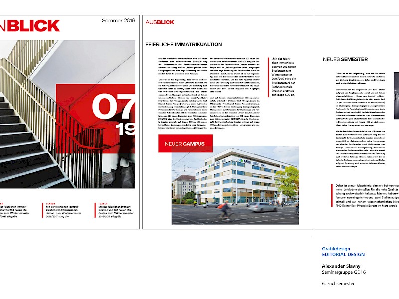 Fachhochschule Dresden, Grafikdesign, Editorial Design