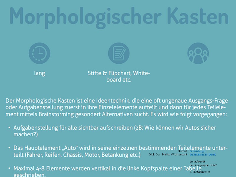 Fachhochschule Dresden, Grafikdesign, Designmethodik