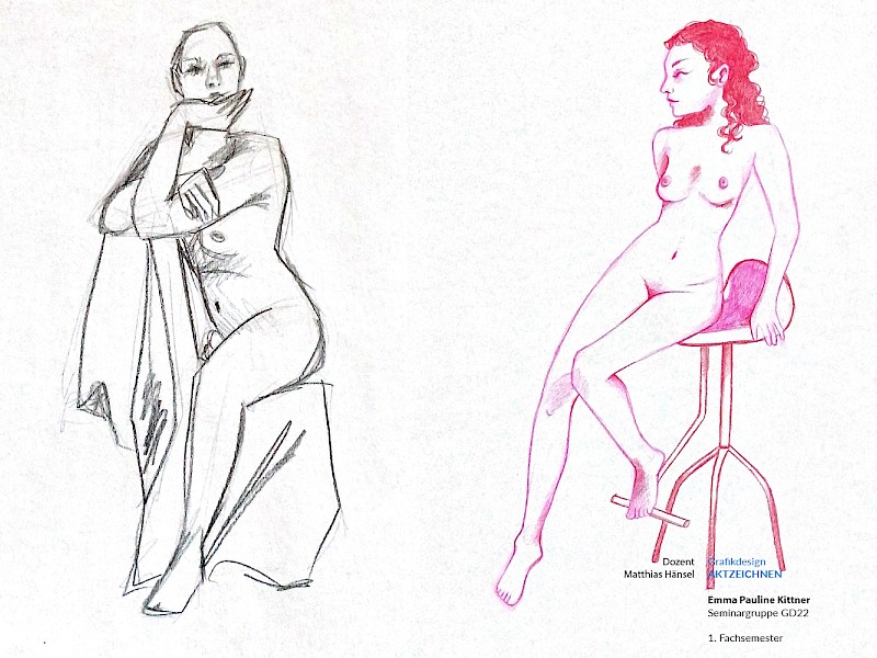 Fachhochschule Dresden, Grafikdesign, Aktzeichnen