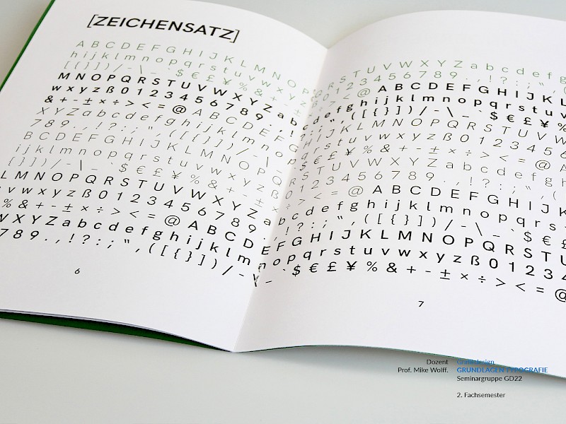 Fachhochschule Dresden, Grafikdesign, Kommunikationsdesign, Typografie Grundlagen