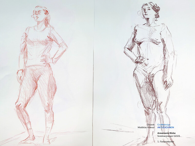 Fachhochschule Dresden, Grafikdesign, Aktzeichnen