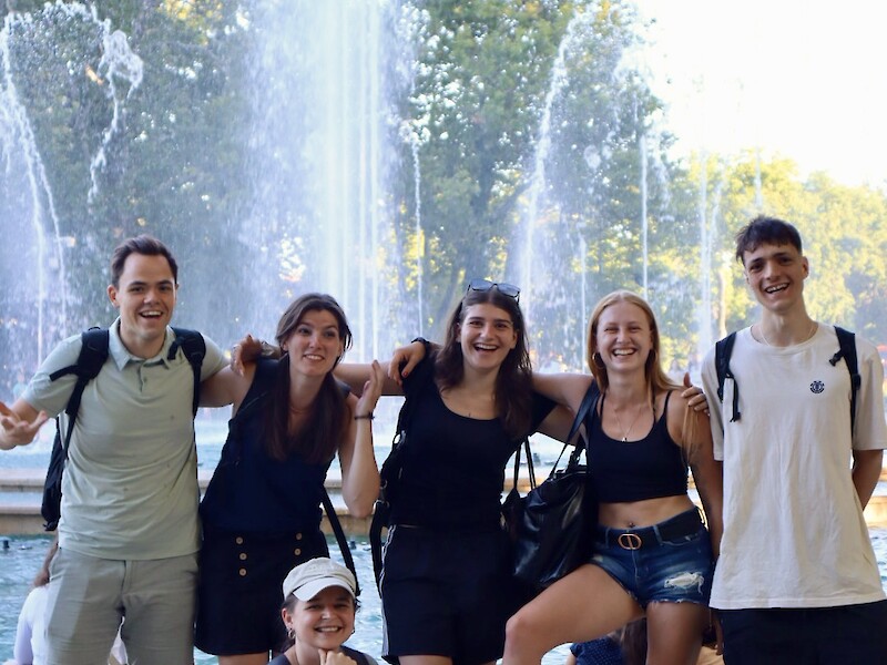 Fachhochschule Dresden - Studienreise nach Budapest, Philipp Arlt (Links)/ Lisa Wunderlich (Mitte) Tom Lehmann (Rechts), Foto: M. Neumeister