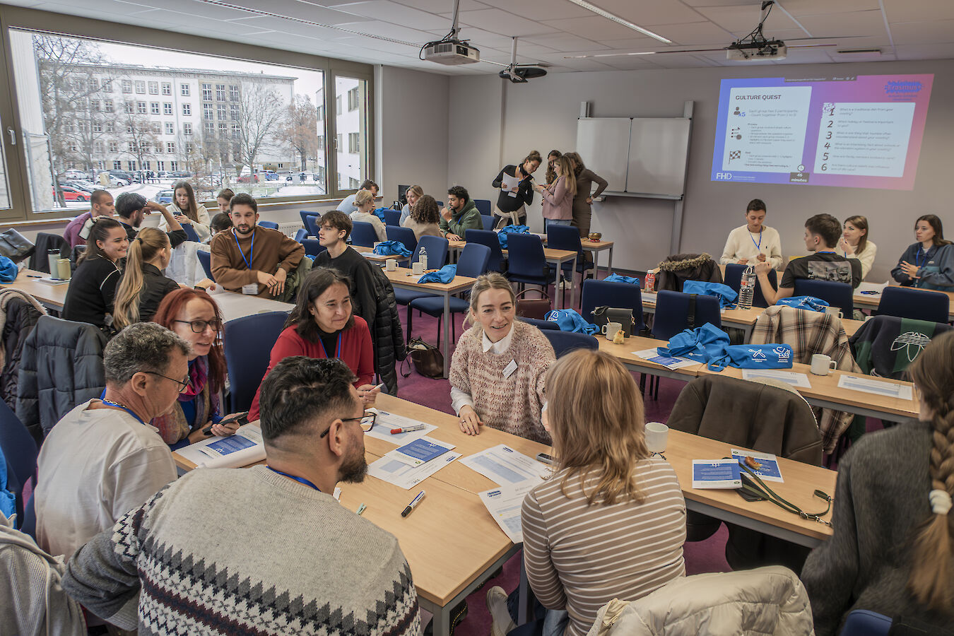 Start des Blended Intensive Programme (BIP) mit einer Gruppenarbeit zum gegenseitigen Kennenlernen.
