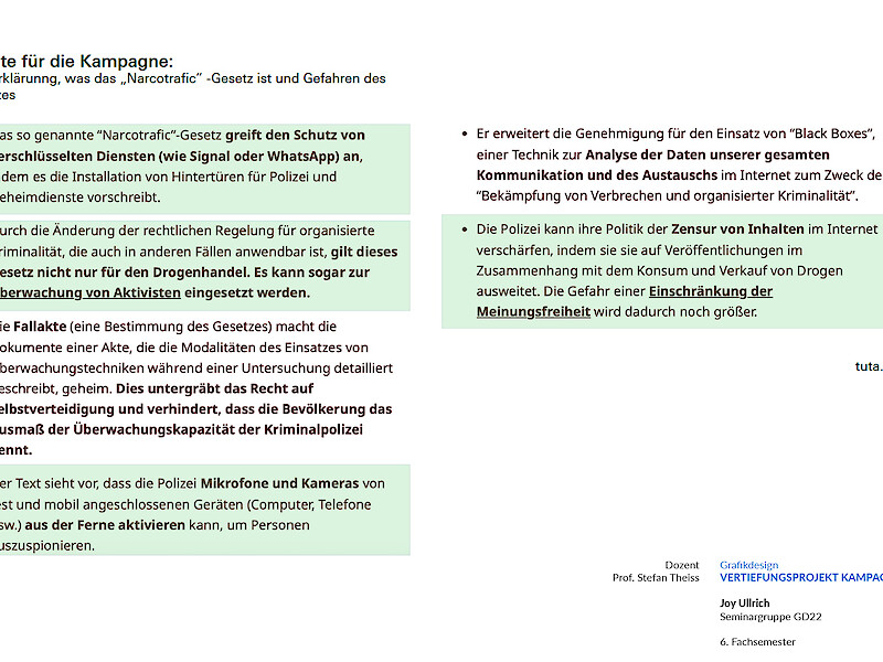 Fachhochschule Dresden, Grafikdesign, Vertiefungsprojekt Print / Kampagne