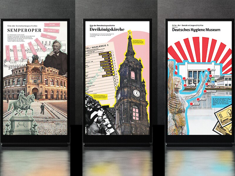 Mock Up eines Praxisprojektes der Studierenden der Fachhochschule Dresden im Studiengang Grafikdesign Screen- & Printmedia.