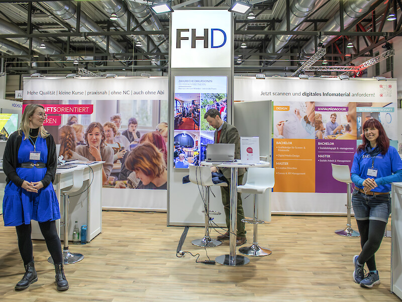 Messestand der Fachhochschule Dresden in der Messe Dresden