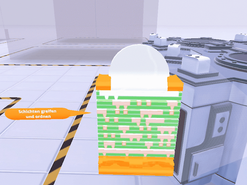 Einblick in die VR-Simulation, die die Wafer-Produktion bei GlobalFoundries spielerisch erlebbar macht.
